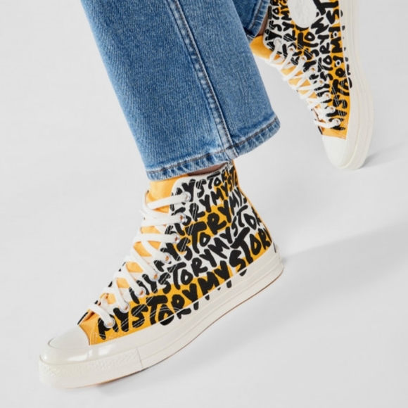 Converse Shoes - Converse Chuck 70 Yellow my story men's high top sneaker. Size men 7.5 women 9.5